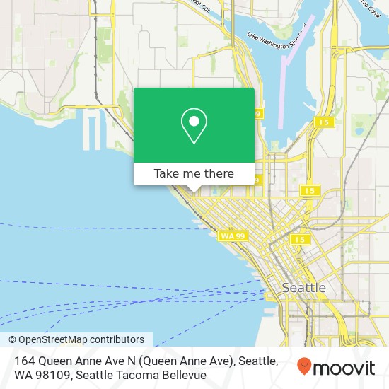 Mapa de 164 Queen Anne Ave N (Queen Anne Ave), Seattle, WA 98109