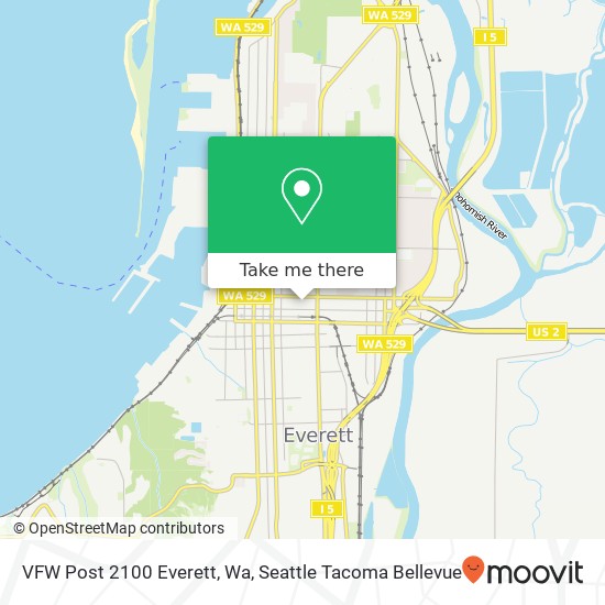 Mapa de VFW Post 2100 Everett, Wa
