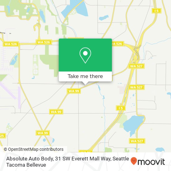 Absolute Auto Body, 31 SW Everett Mall Way map