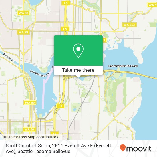 Mapa de Scott Comfort Salon, 2511 Everett Ave E