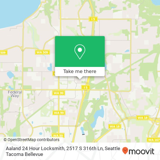 Aaland 24 Hour Locksmith, 2517 S 316th Ln map