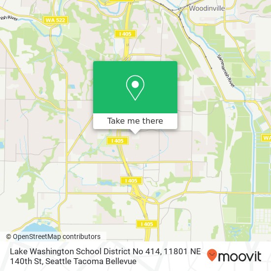 Lake Washington School District No 414, 11801 NE 140th St map