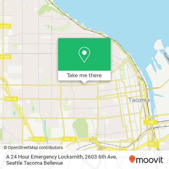 Mapa de A 24 Hour Emergency Locksmith, 2603 6th Ave