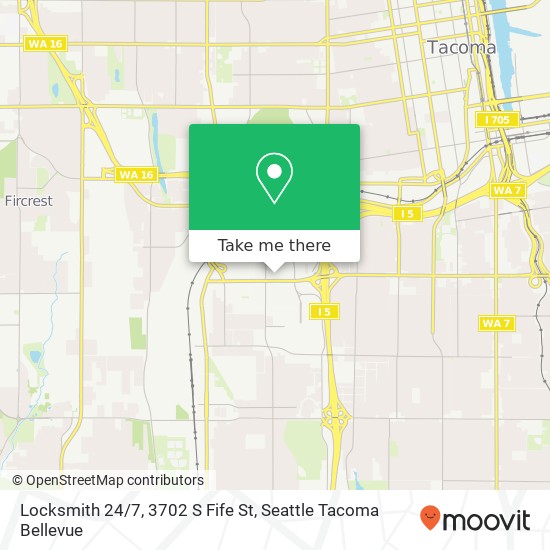 Mapa de Locksmith 24/7, 3702 S Fife St