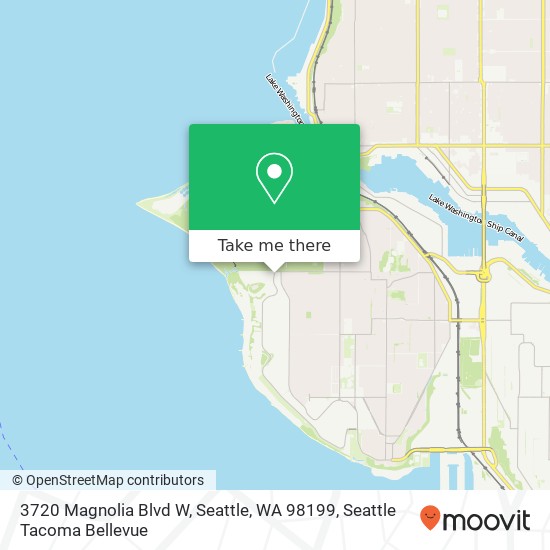 Mapa de 3720 Magnolia Blvd W, Seattle, WA 98199