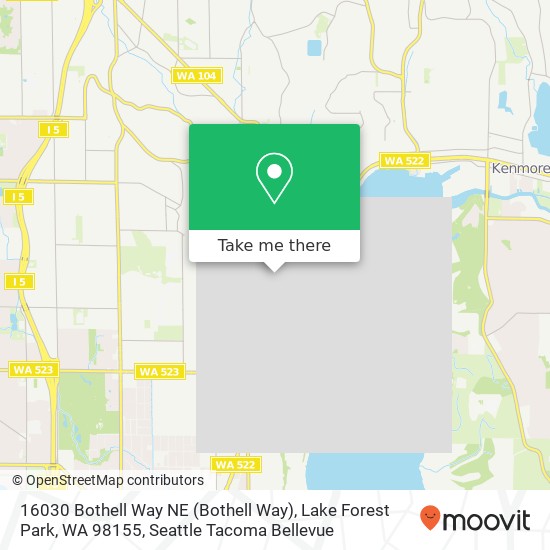 Mapa de 16030 Bothell Way NE (Bothell Way), Lake Forest Park, WA 98155