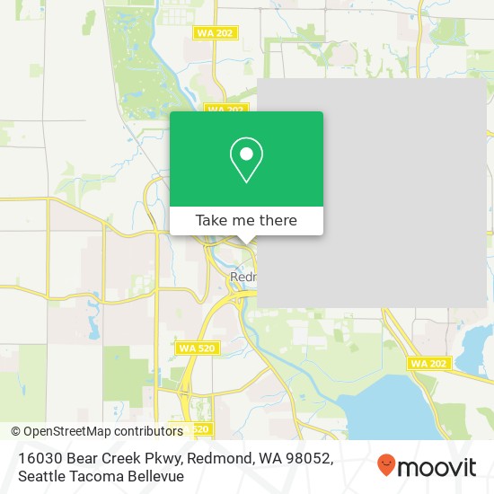 Mapa de 16030 Bear Creek Pkwy, Redmond, WA 98052