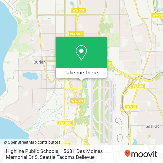 Highline Public Schools, 15631 Des Moines Memorial Dr S map