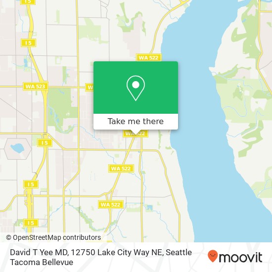 Mapa de David T Yee MD, 12750 Lake City Way NE