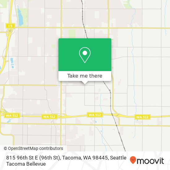 Mapa de 815 96th St E (96th St), Tacoma, WA 98445