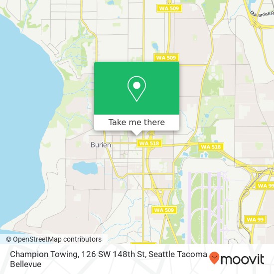 Mapa de Champion Towing, 126 SW 148th St