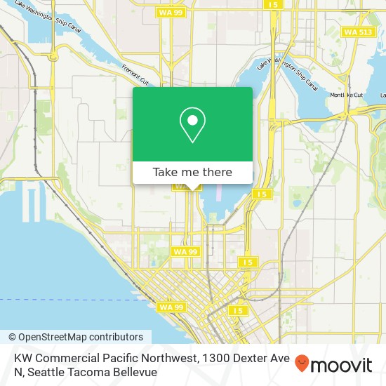 Mapa de KW Commercial Pacific Northwest, 1300 Dexter Ave N