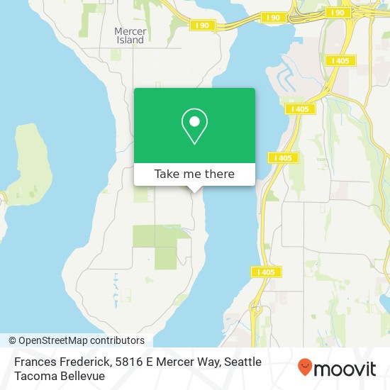 Mapa de Frances Frederick, 5816 E Mercer Way
