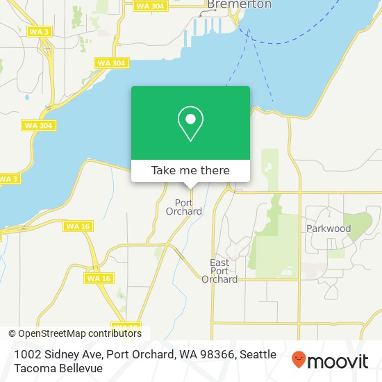 Mapa de 1002 Sidney Ave, Port Orchard, WA 98366