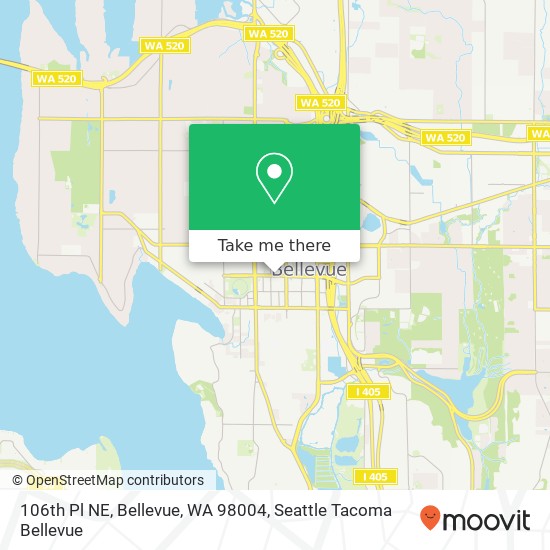 Mapa de 106th Pl NE, Bellevue, WA 98004