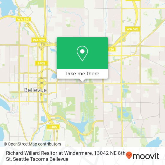 Mapa de Richard Willard Realtor at Windermere, 13042 NE 8th St