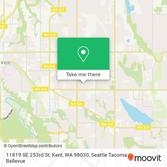 Mapa de 11819 SE 253rd St, Kent, WA 98030