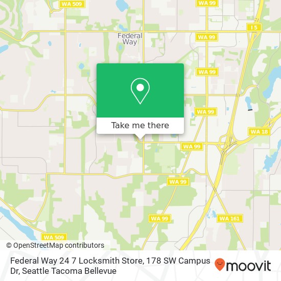 Mapa de Federal Way 24 7 Locksmith Store, 178 SW Campus Dr