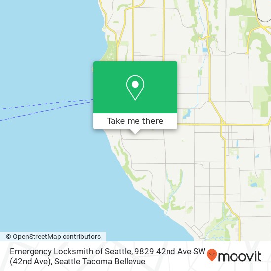 Mapa de Emergency Locksmith of Seattle, 9829 42nd Ave SW