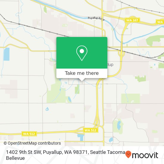 Mapa de 1402 9th St SW, Puyallup, WA 98371