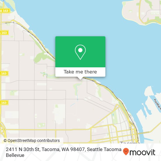 Mapa de 2411 N 30th St, Tacoma, WA 98407