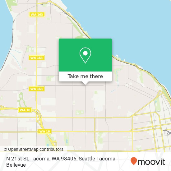 Mapa de N 21st St, Tacoma, WA 98406