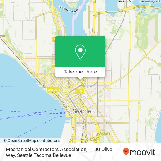 Mapa de Mechanical Contractors Association, 1100 Olive Way