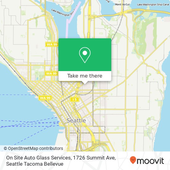 Mapa de On Site Auto Glass Services, 1726 Summit Ave