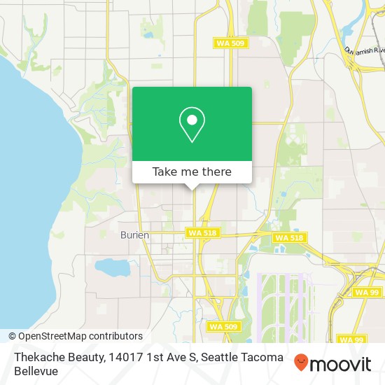 Mapa de Thekache Beauty, 14017 1st Ave S