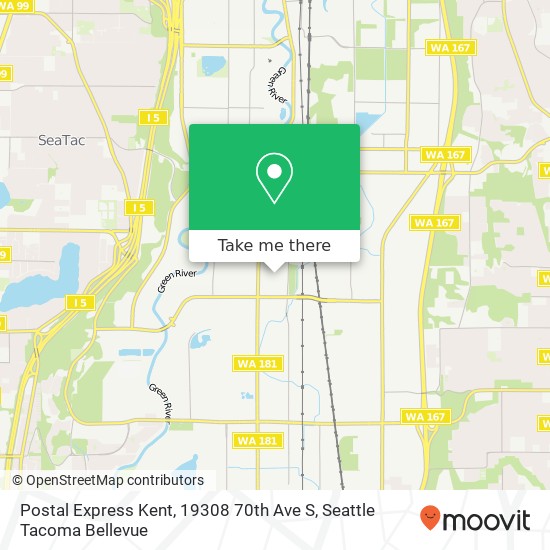 Mapa de Postal Express Kent, 19308 70th Ave S