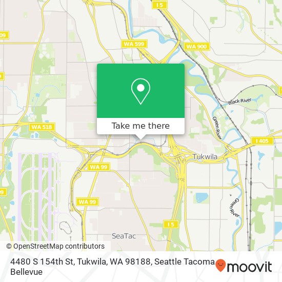 Mapa de 4480 S 154th St, Tukwila, WA 98188