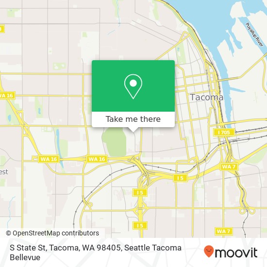 Mapa de S State St, Tacoma, WA 98405