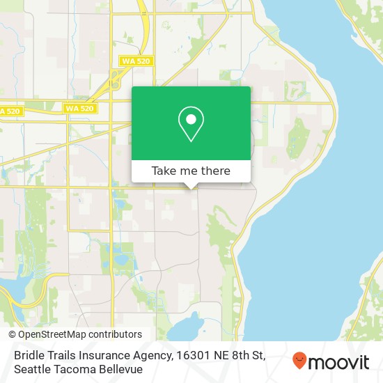 Mapa de Bridle Trails Insurance Agency, 16301 NE 8th St