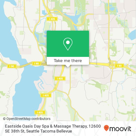 Mapa de Eastside Oasis Day Spa & Massage Therapy, 12600 SE 38th St