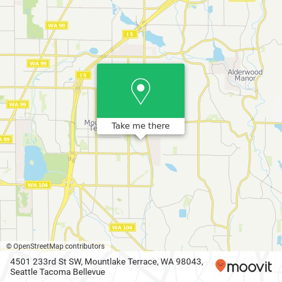 Mapa de 4501 233rd St SW, Mountlake Terrace, WA 98043