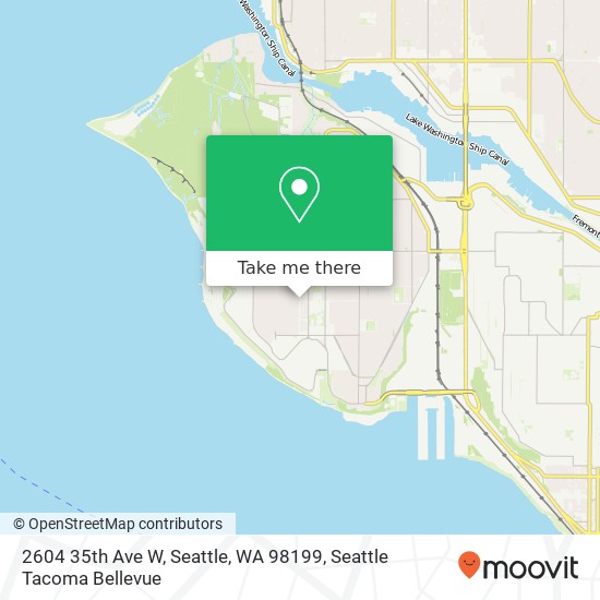 Mapa de 2604 35th Ave W, Seattle, WA 98199