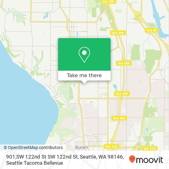 Mapa de 901,SW 122nd St SW 122nd St, Seattle, WA 98146