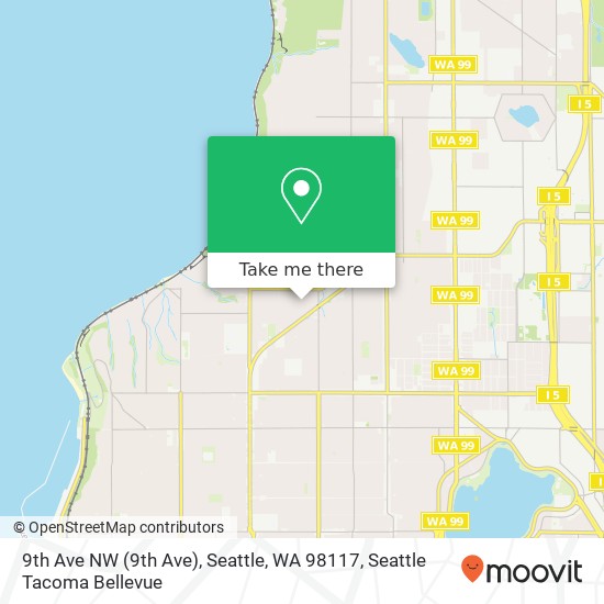 Mapa de 9th Ave NW (9th Ave), Seattle, WA 98117