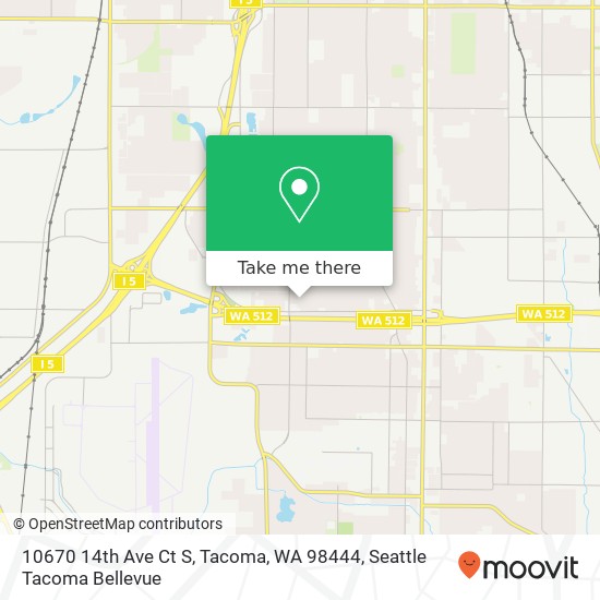 Mapa de 10670 14th Ave Ct S, Tacoma, WA 98444