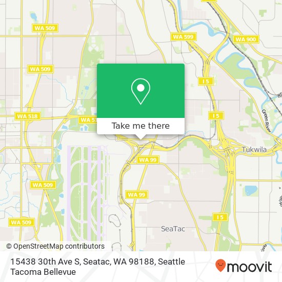 Mapa de 15438 30th Ave S, Seatac, WA 98188