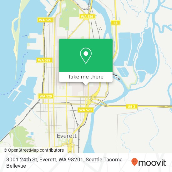 Mapa de 3001 24th St, Everett, WA 98201