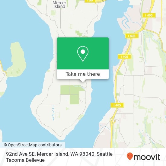 92nd Ave SE, Mercer Island, WA 98040 map