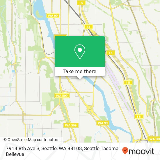 Mapa de 7914 8th Ave S, Seattle, WA 98108
