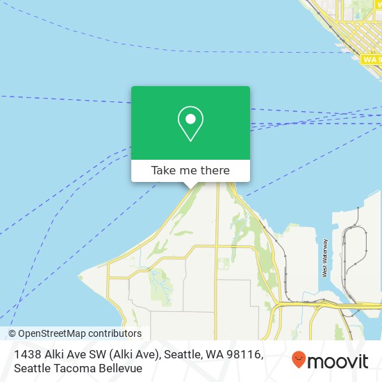 Mapa de 1438 Alki Ave SW (Alki Ave), Seattle, WA 98116