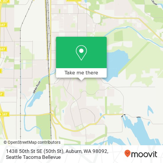 Mapa de 1438 50th St SE (50th St), Auburn, WA 98092