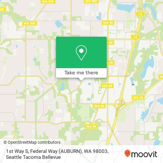 1st Way S, Federal Way (AUBURN), WA 98003 map