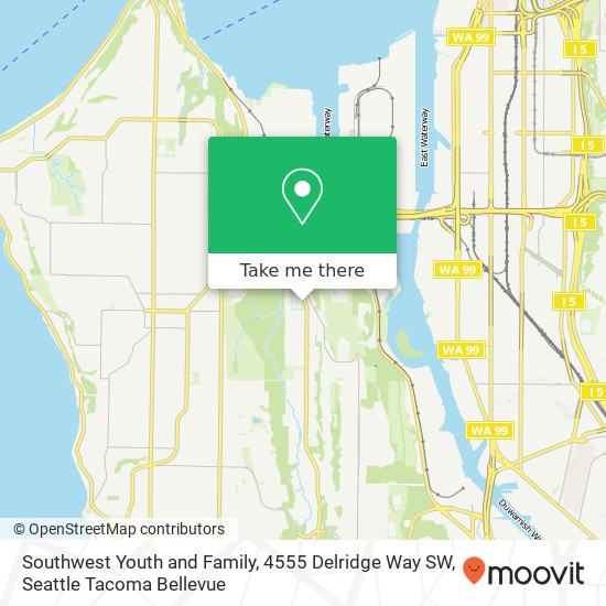 Mapa de Southwest Youth and Family, 4555 Delridge Way SW