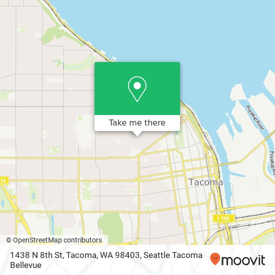 Mapa de 1438 N 8th St, Tacoma, WA 98403