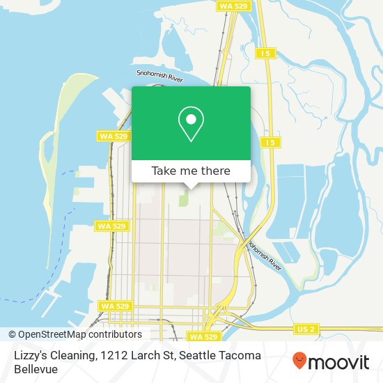 Mapa de Lizzy's Cleaning, 1212 Larch St