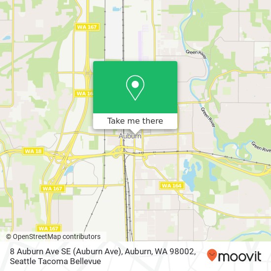 Mapa de 8 Auburn Ave SE (Auburn Ave), Auburn, WA 98002